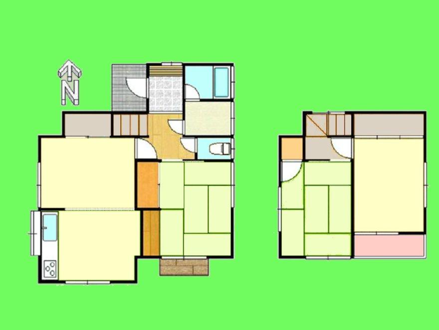 Floor plan. 12.5 million yen, 4DK, Land area 135.4 sq m , Building area 74.51 sq m