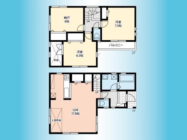 Floor plan. 32.7 million yen, 2LDK+S, Land area 83.2 sq m , Building area 88.19 sq m