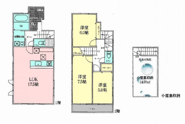 Floor plan. 27.5 million yen, 3LDK, Land area 89.16 sq m , Building area 85.08 sq m