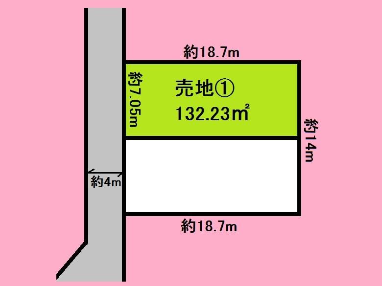 Compartment figure. Land price 37.5 million yen, Land area 132.23 sq m