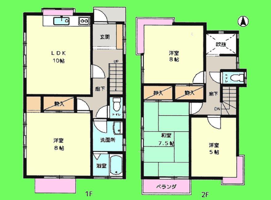 Floor plan. 32,300,000 yen, 4LDK, Land area 126.83 sq m , Building area 95.29 sq m
