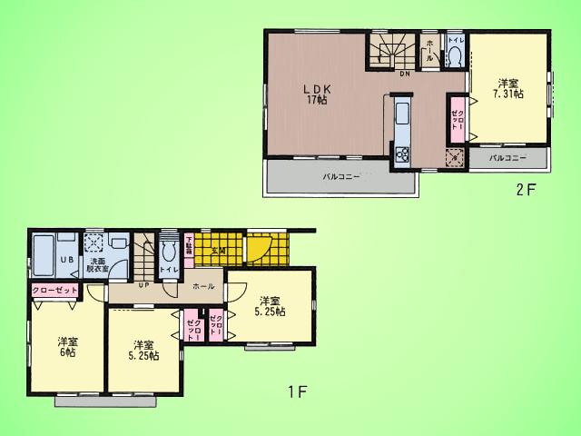 Floor plan. 37,800,000 yen, 4LDK, Land area 89.52 sq m , The building is the area 94.91 sq m Zenshitsuminami direction of the bright rooms ☆