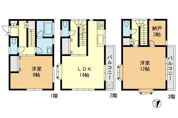 Floor plan. 22,300,000 yen, 2LDK + S (storeroom), Land area 84.97 sq m , Building area 99.36 sq m