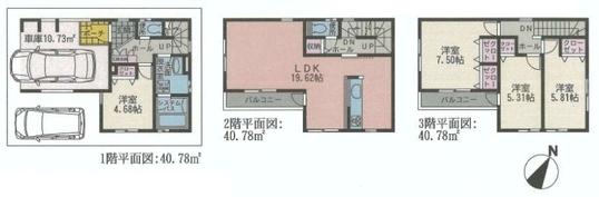 Floor plan. 34,800,000 yen, 4LDK, Land area 71.45 sq m , Building area 122.34 sq m