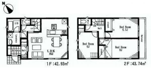 Floor plan. 33,800,000 yen, 3LDK, Land area 83.86 sq m , Building area 86.67 sq m