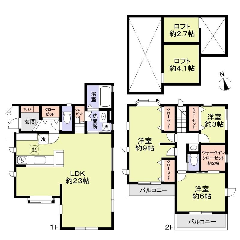 Floor plan. 31,900,000 yen, 3LDK, Land area 90.76 sq m , Building area 94.77 sq m