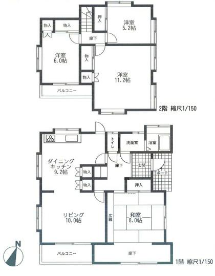 Floor plan. 38 million yen, 4LDK, Land area 166.84 sq m , Building area 120.5 sq m