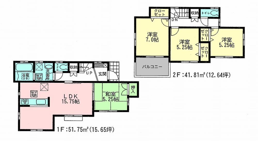 Floor plan. 38,800,000 yen, 4LDK, Land area 104.73 sq m , Building area 93.56 sq m