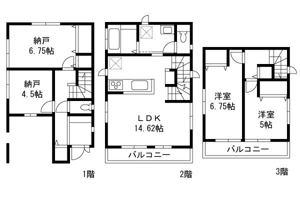 Floor plan. 34,800,000 yen, 2LDK+2S, Land area 74.61 sq m , Building area 96.04 sq m