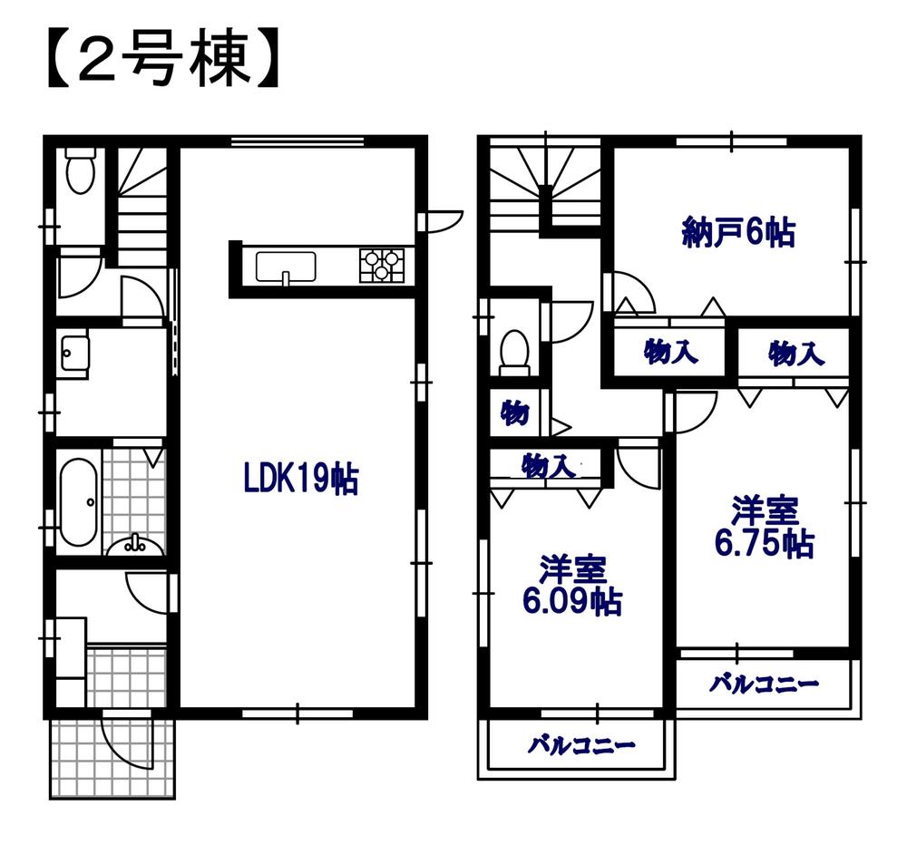 Floor plan. (Building 2), Price 31,800,000 yen, 3LDK, Land area 91.91 sq m , Building area 100.03 sq m