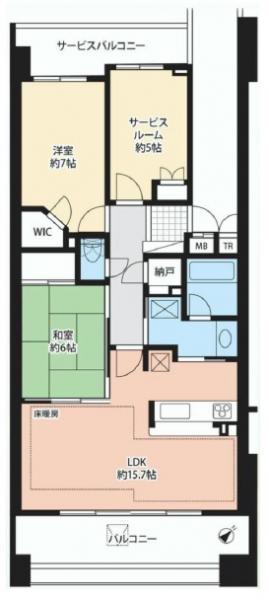 Floor plan. 3LDK, Price 38,500,000 yen, Occupied area 75.43 sq m , Balcony area 21.1 sq m