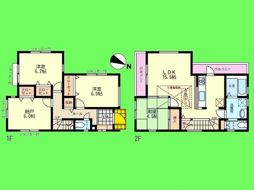 Floor plan. 35,800,000 yen, 3LDK + S (storeroom), Land area 93.57 sq m , Building area 92 sq m 2 floor living