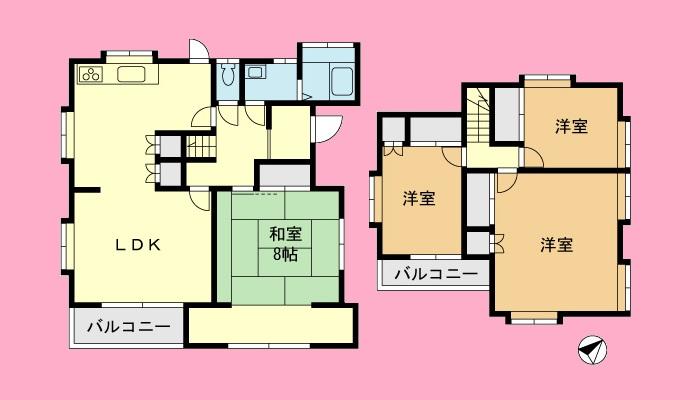 Floor plan. 38 million yen, 4LDK, Land area 166.84 sq m , Building area 120.5 sq m