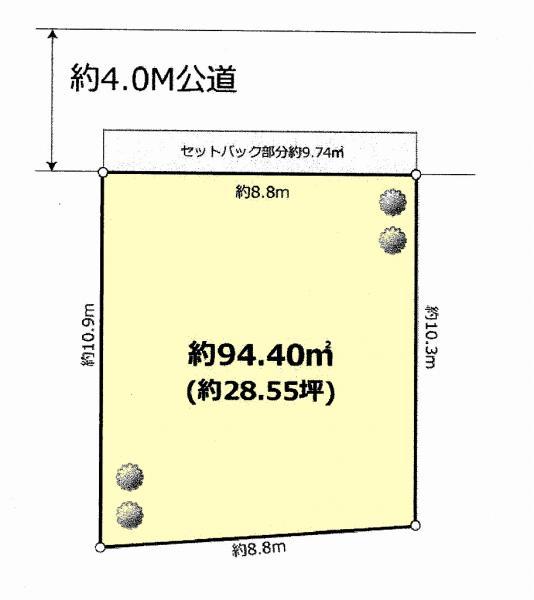 Compartment figure. Land price 18,800,000 yen, Land area 104.14 sq m