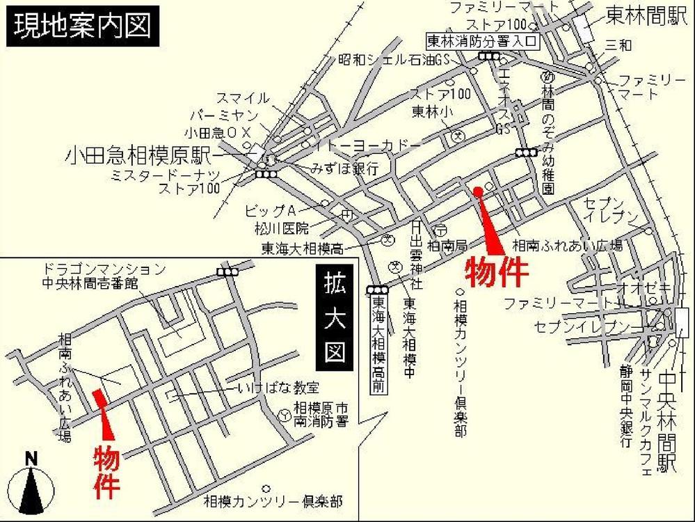 Local guide map. Sagamihara Minami-ku Aiminami 3-20-13
