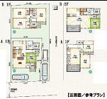 Compartment view + building plan example. Building plan example, Land price 19 million yen, Land area 119.97 sq m , Building price 15 million yen, Building area 90 sq m building plan example Building price 15 million yen, Building area 90 sq m