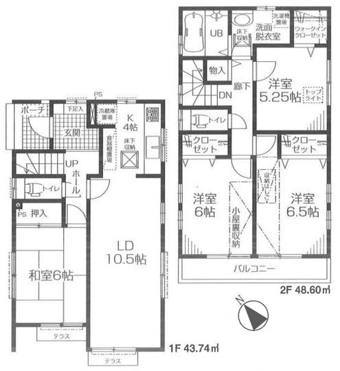 Floor plan. 34,800,000 yen, 4LDK, Land area 82.71 sq m , Building area 92.34 sq m