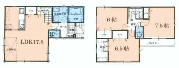 Floor plan. (2), Price 34 million yen, 3LDK, Land area 85.04 sq m , Building area 88.19 sq m