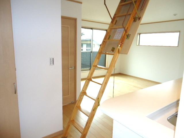 Other introspection. Staircase ladder of attic storage