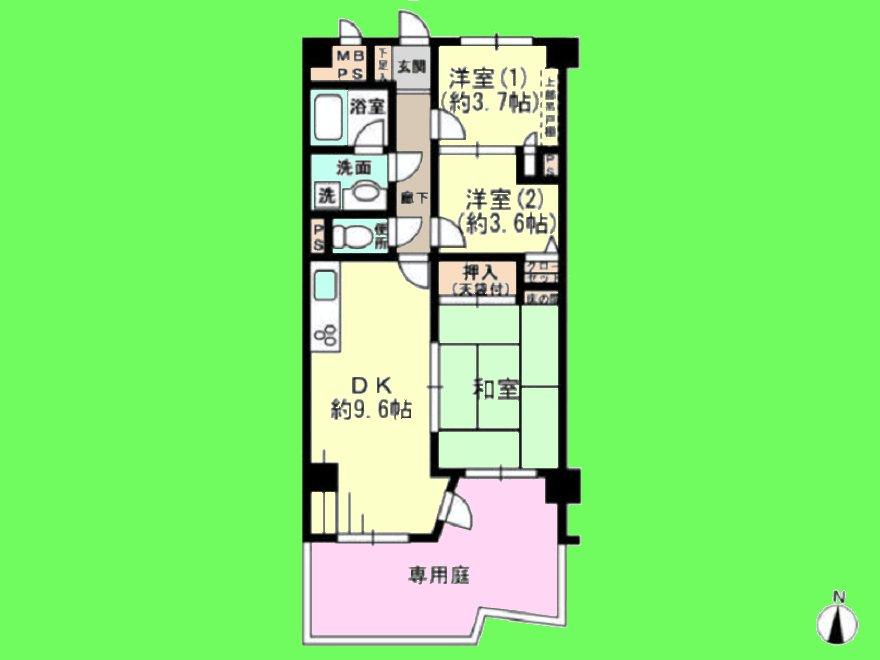 Floor plan. 3DK, Price 8.9 million yen, Footprint 52.8 sq m