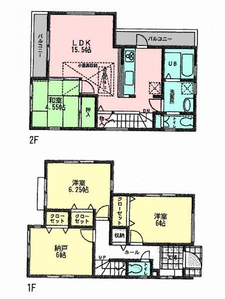 Floor plan. 35,800,000 yen, 4LDK, Land area 93.57 sq m , Building area 92 sq m