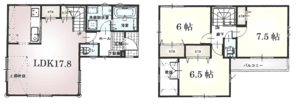 Floor plan. (Building 2), Price 34 million yen, 3LDK, Land area 85.04 sq m , Building area 88.19 sq m