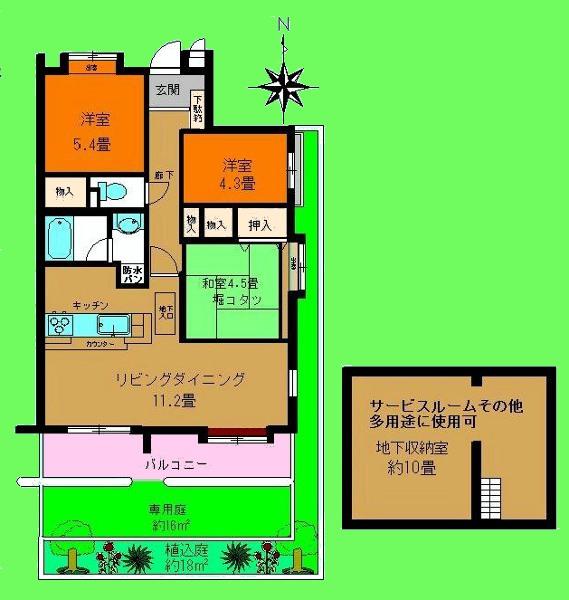 Floor plan. 3LDK + S (storeroom), Price 14.8 million yen, Occupied area 80.02 sq m , Balcony area 10.32 sq m