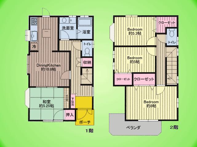 Floor plan. 24,900,000 yen, 4LDK, Land area 108.04 sq m , Since it is a building area of 94.5 sq m meter module design, Widely felt than the actual number of tatami ☆