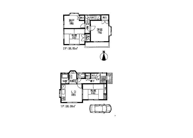 Floor plan. 21,800,000 yen, 4DK, Land area 80.46 sq m , Building area 74.94 sq m