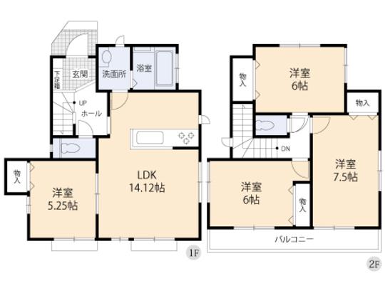 Floor plan. 34,800,000 yen, 4LDK, Land area 100.1 sq m , Building area 90.04 sq m floor plan