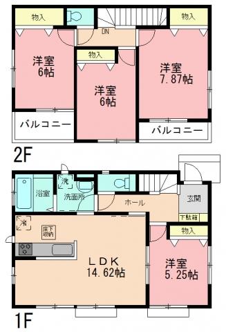 Floor plan. 26,800,000 yen, 4LDK, Land area 109 sq m , Building area 95.02 sq m