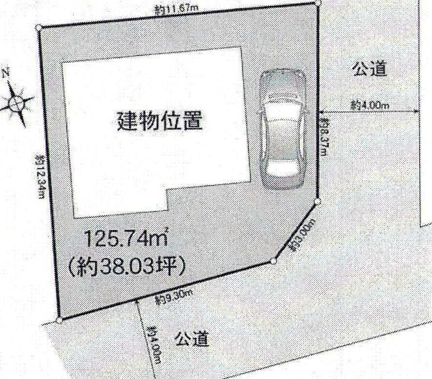 Compartment figure. Land price 18.5 million yen, Land area 125.74 sq m   ☆ Sense of openness in the southeast corner lot ・ Day is good ☆