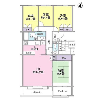 Floor plan. 4LD ・ K type of floor plan type
