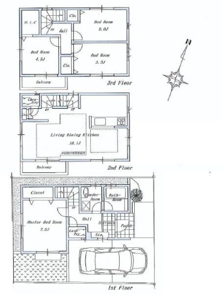 Floor plan. 35,800,000 yen, 4LDK, Land area 72.92 sq m , Building area 96.86 sq m