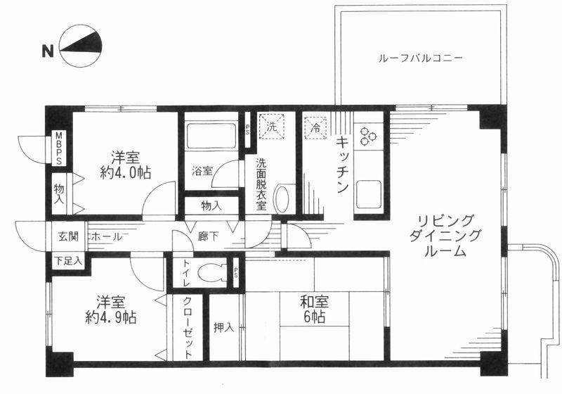 Floor plan. 3LDK, Price 20.5 million yen, Occupied area 67.76 sq m , Balcony area 3.42 sq m floor plan