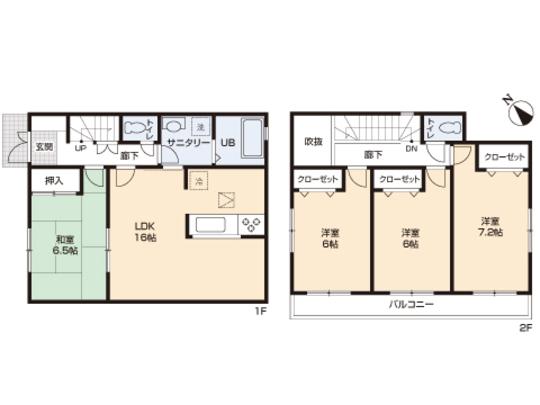 Floor plan. 34,800,000 yen, 4LDK, Land area 100.33 sq m , Building area 96.05 sq m floor plan