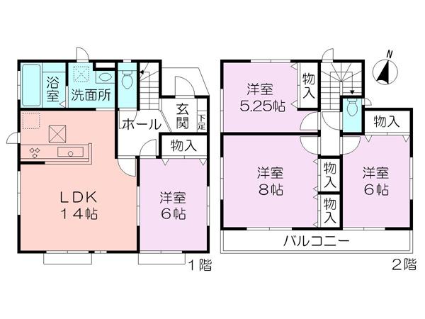Floor plan. 32,800,000 yen, 4LDK, Land area 110.34 sq m , Building area 93.57 sq m