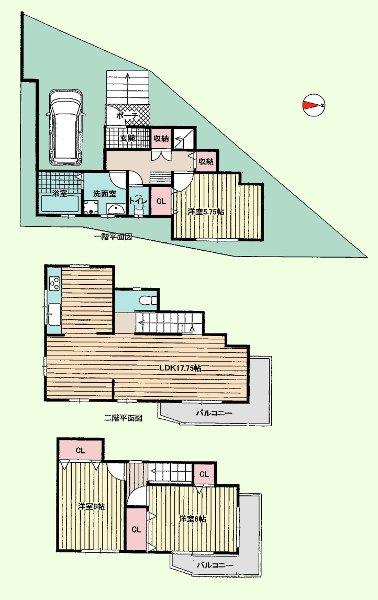 Floor plan. 29,800,000 yen, 3LDK, Land area 71.18 sq m , Building area 100.21 sq m