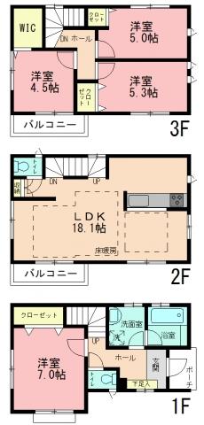 Floor plan. 35,800,000 yen, 4LDK, Land area 72.92 sq m , Building area 96.86 sq m