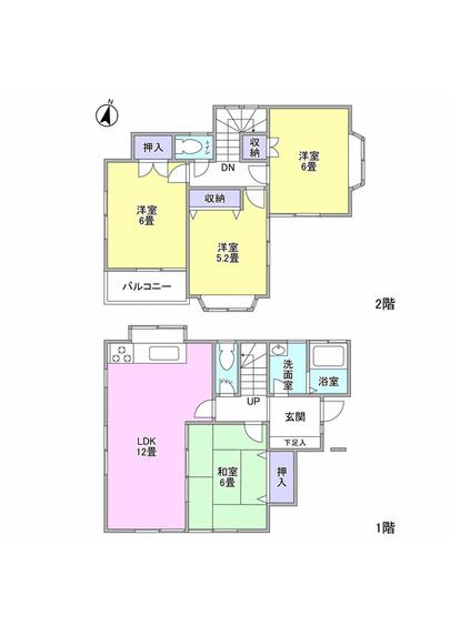 Floor plan.  ☆ 1998 January Built in 4LDK type ☆ With under-floor heating in the living-dining