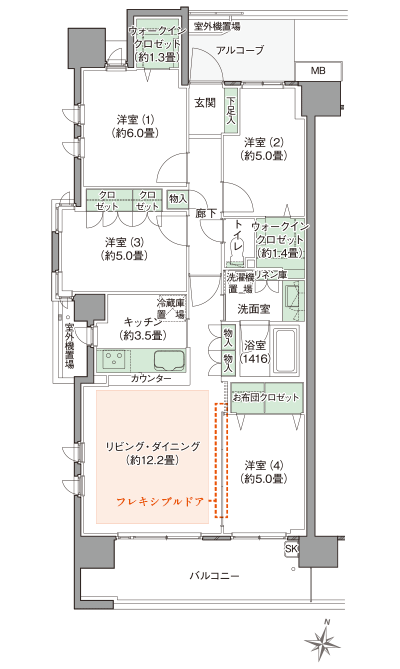 Floor: 4LDK + 2WIC, occupied area: 82 sq m, Price: TBD