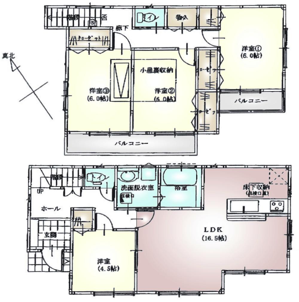 Floor plan. (4 Building), Price 39,800,000 yen, 4LDK, Land area 125.82 sq m , Building area 99.36 sq m