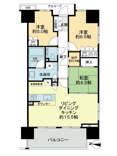 Floor plan. 3LDK + S (storeroom), Price 29,800,000 yen, Occupied area 71.65 sq m , Balcony area 11.15 sq m