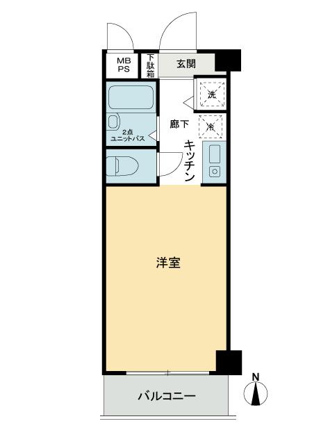 Floor plan. Price 5.8 million yen, Occupied area 20.44 sq m , Balcony area 2.8 sq m