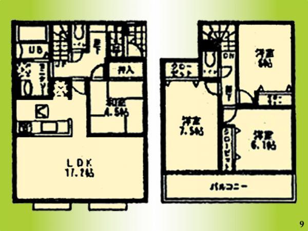Floor plan. 31,800,000 yen, 4LDK, Land area 100.31 sq m , Building area 96.47 sq m