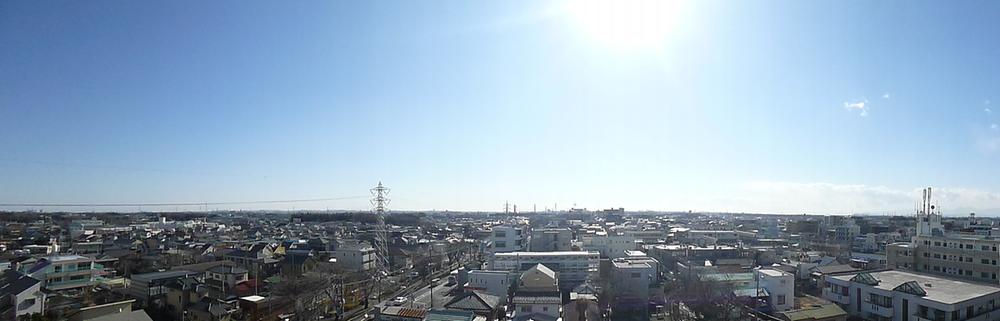 Balcony. It is a view from the south-facing balcony.