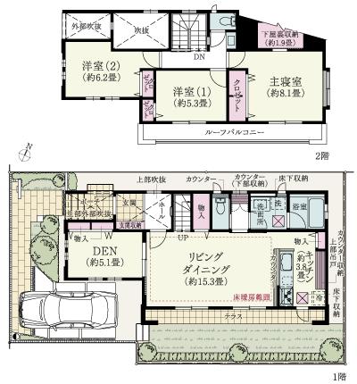Floor plan. Price 58 million yen, 4LDK, Land area 138 sq m , Building area 104.43 sq m