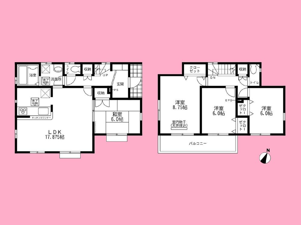 Floor plan. 49,800,000 yen, 4LDK, Land area 164.58 sq m , Building area 104.95 sq m