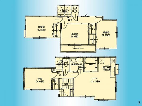 Floor plan. 35,800,000 yen, 4LDK, Land area 136.39 sq m , Building area 92.12 sq m