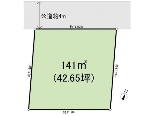 Compartment figure. Land price 25,800,000 yen, Land area 141 sq m